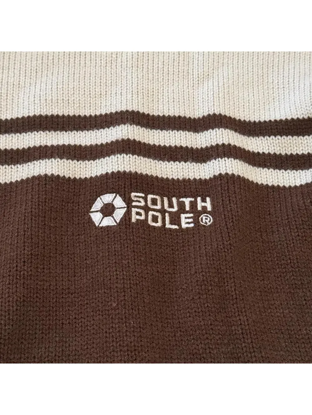 Vtg Southpole Striped Mock Neck Sweater Mens XXL Y2K